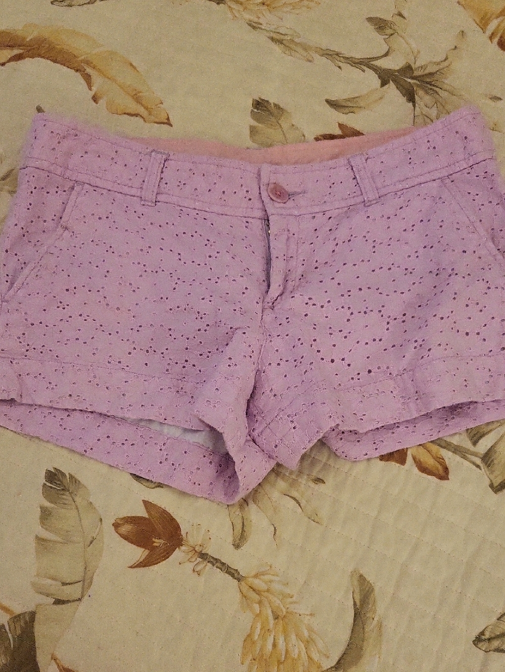 Lilly Pulitzer Lilac Eyelet Cotton Shorts